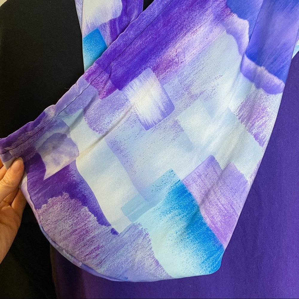 Custom Patchwork Purple Raglan Hoodie - Picture 3 of 6